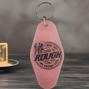 Edgy Pink Skull Keychain